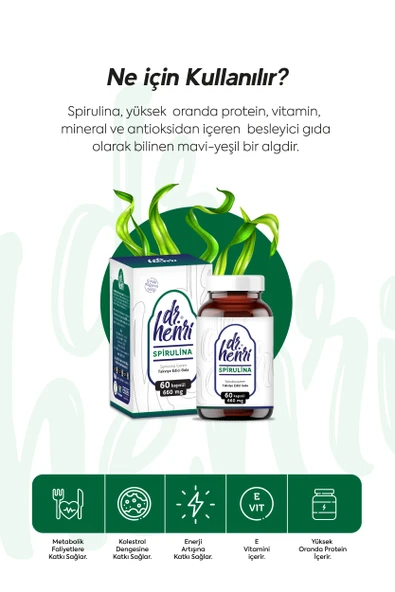 Spirulina Içeren 60 Kapsül 660 Mg Takviye Edici Gıda - 2