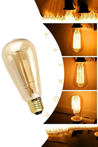 Voxify 3 Adet Dekoratif Retro Rustik Ampül E27 Standart Duy 220v Avize Ev Cafe Aplik Abajur Tavan Ampülü - 2