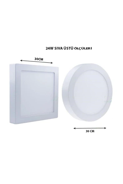 25ledaydınlatma 24 Watt Kare Sıva Üstü Led Panel - Beyaz Işık - 24w - 3