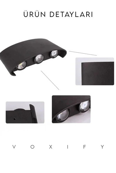 Voxify Çift Yönlü Işıklı Modern Dekoratif Led Haiti Tasarım Duvar Aplik Aydınlatma Lambası Gün Işığı - 2