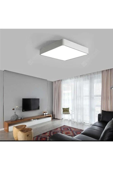 Voxify 60x60 Kare Büyük Boy Tavana Sıfır Led Armatür Avize Salon Mutfak İşyeri Ofis Aydınlatma Beyaz Işık