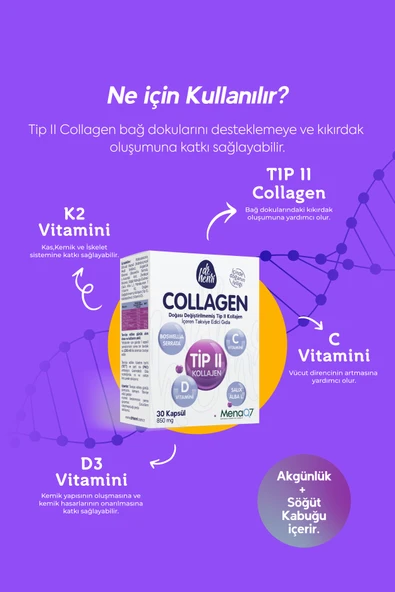 Kolajen Tip 2 Içeren 30 Kapsül Takviye Edici Gıda Collagen - 2