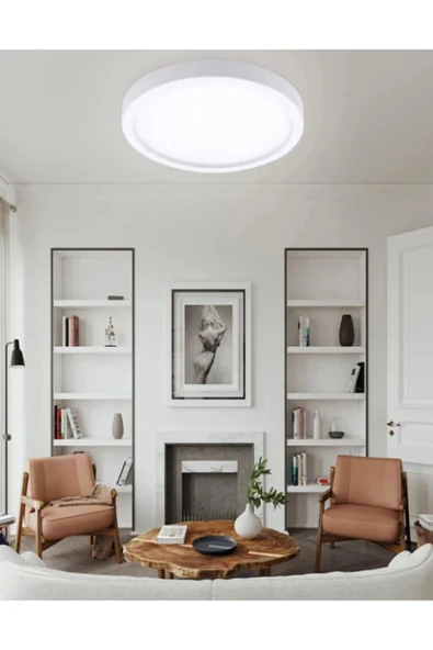 luxshome Modern Plofenyer Tavana Sıfır Yuvarlak Led Panel Spot Lamba Glop Armatür Avize 3200k Sarı Işık - 2