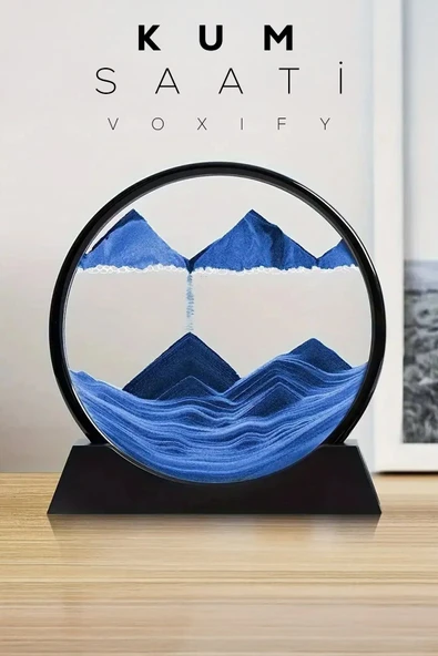Voxify Kum Saati Dekoratif Hareketli Kum Sanatı Kum Saati Hediye Özel Gün Hediyesi Yuvarlak Cam 3D Deniz