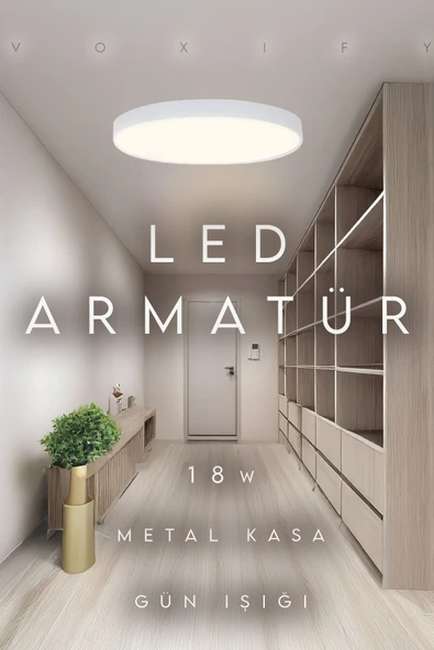 Voxify Modern Tavana Sıfır Led Panel Avize Plafonyer Armatür Işık Salon Koridor Banyo Balkon 3200 Sarı Işık