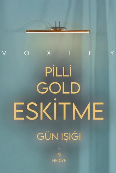 Voxify Rustik Gold Eskitme Pilli Flüt Aplik Tablo ve Banyo Ayna Üstü Aydınlatma 3200k Gün Işığı
