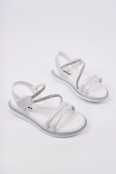 Muggo MQUEEN Cırtlı ve Simli Günlük Kız Çocuk Sandalet - 2