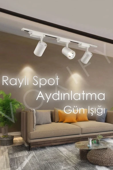Voxify 3 Spotlu Raylı Tavan Led Avize Aydınlatma Seti Yüksek Kaliteli Işık Ortam Aydınlatma