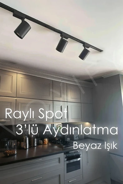 Voxify 3 Spotlu Raylı Tavan Led Avize Aydınlatma Seti Yüksek Kaliteli Işık Ortam Aydınlatma