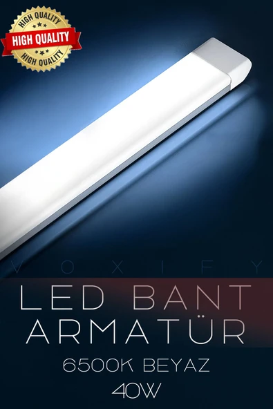 Voxify 40w Led Işık Aydınlatma Yatay Bant Florasan Aydınlatma 120cm Beyaz Işık 6500k Salon :mutfak Koridor