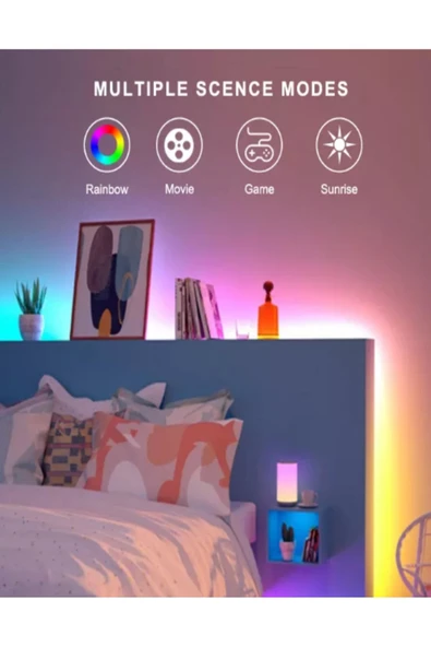 Voxify Led Lambader Oda Aydınlatma Sistemi Full Rgb Çok Özellik Full Renk Led Rbg Lambader - 7