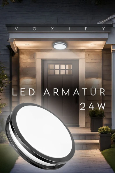 Voxify Yeni Model Led Panel Armatür Glop Su Geçirmez Hol Banyo Balkon Koridor Wc İç Ve Dış Mekan Beyaz Işık