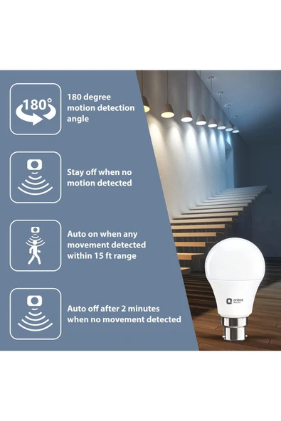 Voxify 10 Watt Radar Sensörlü Led Ampul Gece Gündüz Ve Hareket Sensörlü Lamba Yüksek Lümen 6500K Beyaz Işık - 4