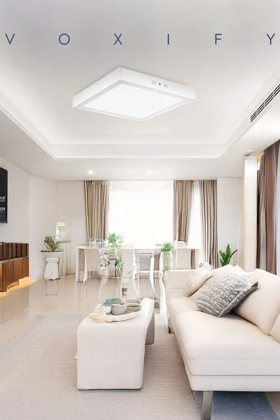 Voxify Pro Kare Tavana Sıfır Led Plofenyer Avize Armatür Banyo Tuvalet Balkon Led Glop Armatürü Beyaz Işık - Resim 3