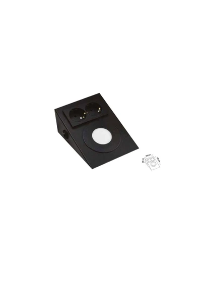 Voxify Mutfak Aydınlatma Mat Siyah Tezgah Altı Led Prizli Led Aydınlatma Armatür A++ Kalite - 5