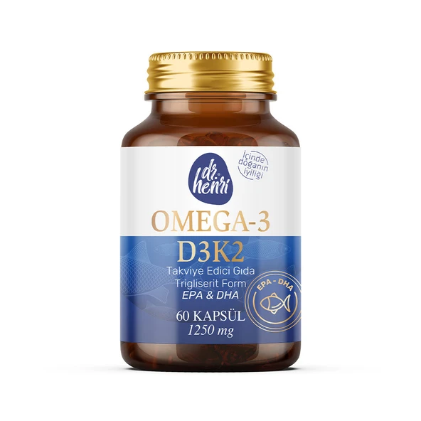 Balık Yağı Içeren Omega-3 D3 & K2 Vitamin 60 Kapsül Takviye Edici Gıda ürün görseli
