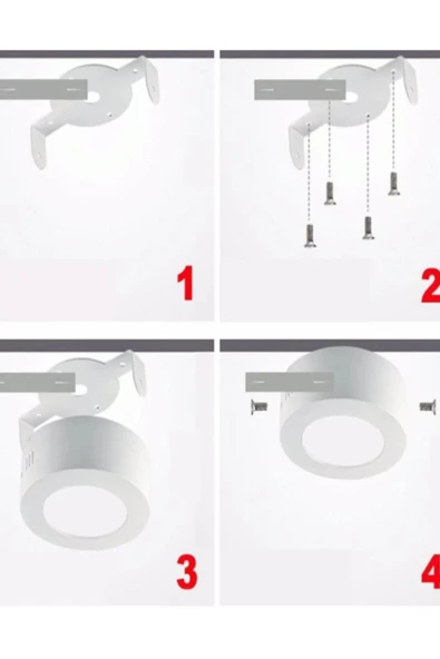 luxshome Modern Plofenyer Tavana Sıfır Yuvarlak Led Panel Spot Lamba Glop Armatür Avize 3200k Sarı Işık - 7