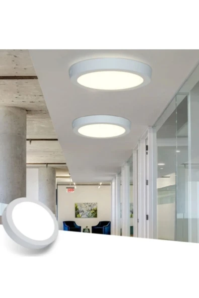 luxshome 24w Büyük Boy Tavana Sıfır Led Plofonyer Avize Armatür Banyo Tuvalet Balkon Lambası Armatürü Beyaz