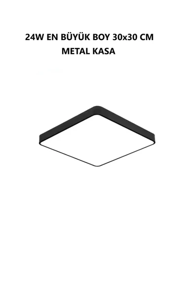 luxshome 24w Büyük Boy Antrasit Renk Kasa Tavana Sıfır Led Avize Salon Banyo Balkıon Koridor Aydınatlma - 2