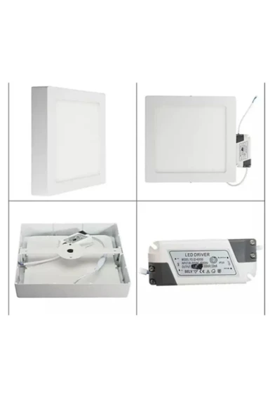 luxshome Tavana Sıfır Kare Led Panel Spot Lamba Glop Aplik Armatür Avize 6500k Beyaz Renk Koridor Balkon Hol - 5