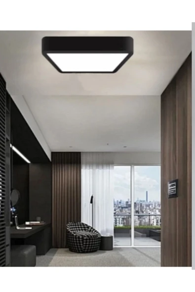 luxshome Modern Panel Led Avize 6500k Buz Beyazı Işık Uzun Ömürlü 1.sınıf Led Yüksek Işık Mat Siyah Gövde - 3