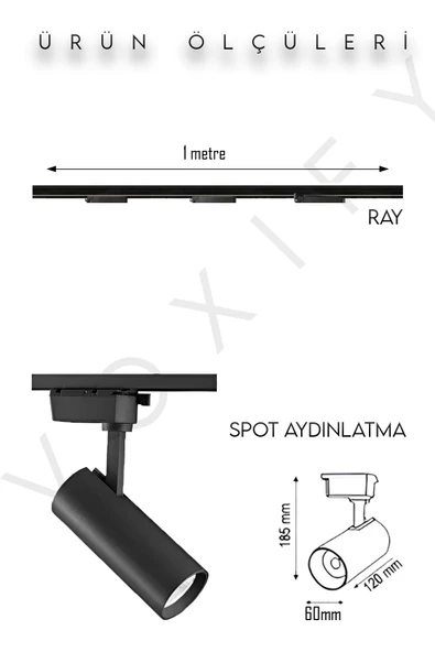 Voxify 3 Spotlu Raylı Tavan Led Avize Aydınlatma Seti Yüksek Kaliteli Işık Ortam Aydınlatma - 4