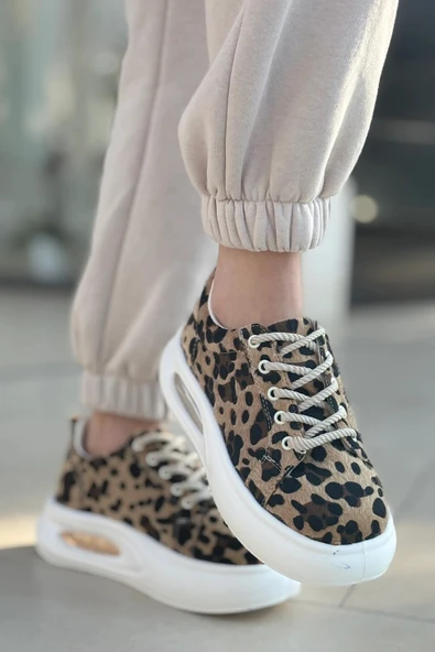 Günlük Kadın Sneaker Örgü Bağcıklı Hafif Kalın Yüksek Balon Taban Yürüyüş Spor Ayakkabı 5750 - 4