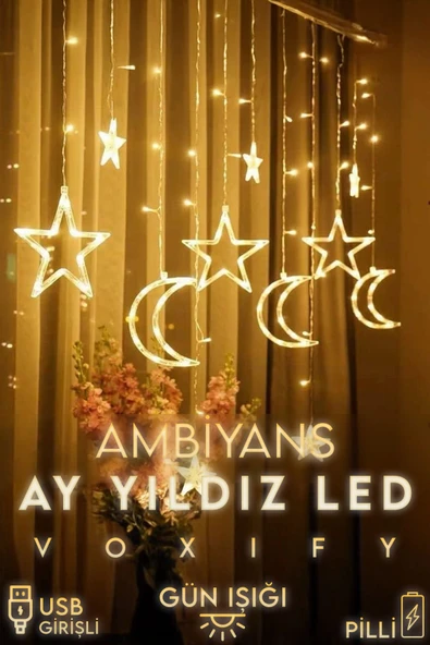 Voxify Perde Led 3x3 Metre Modlu Ambiyans Ayarlabilir Boy Kalpli Dekor Mikro Led Işık Perde Usbli Ve Pilli