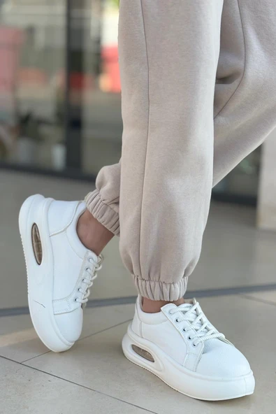 Günlük Kadın Sneaker Örgü Bağcıklı Hafif Kalın Yüksek Balon Taban Yürüyüş Spor Ayakkabı 5750 - 8