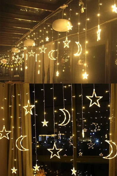 Voxify Perde Led 3x3 Metre Modlu Ambiyans Ayarlabilir Boy Kalpli Dekor Mikro Led Işık Perde Usbli Ve Pilli - 4