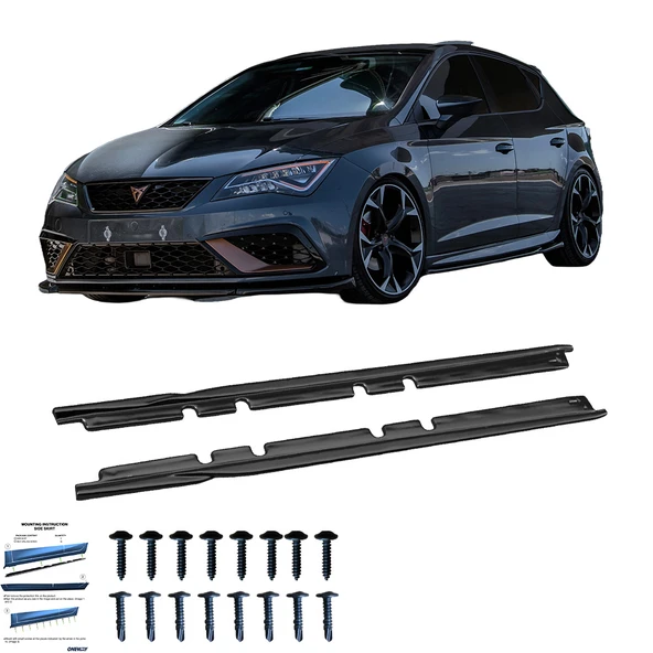 SEAT Leon FR 2012-2019 Marşpiyel Altı Lip / SEAT Leon Cupra 2012-2019 Marşpiyel Altı Lip / SEAT Leon 2012-2019 Marşpiyel Altı Lip Version 2 (189 Cm) (2 Pcs)