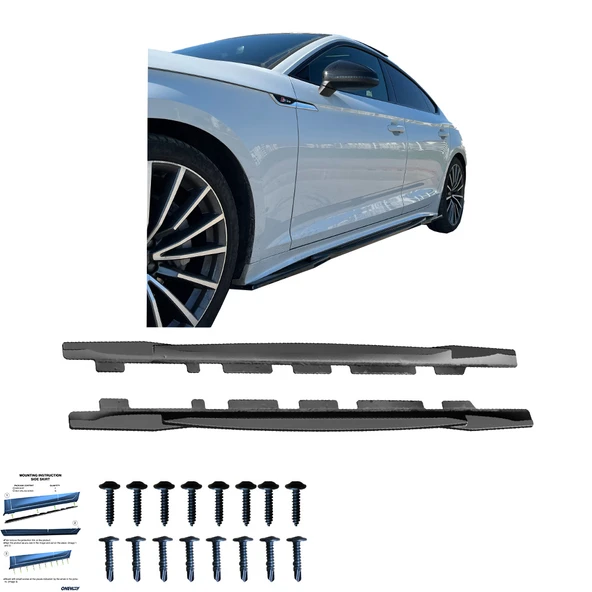 AUDI S5 Sportback F5 Makyajlı 2020-2024 Marşpiyel Altı Lip / AUDI A5 S-Line Sportback F5 Makyajlı 2019-2024 Marşpiyel Altı Lip (2 Pcs) ürün görseli 1