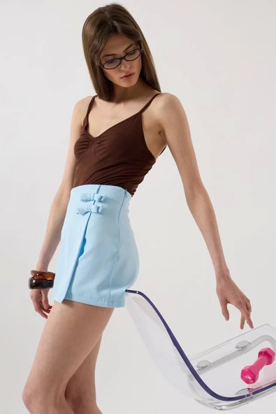 Fiyonk Detay Mini Etek - Resim 3