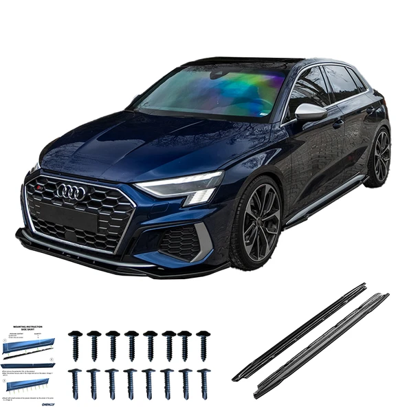 AUDI S3 8Y ( Sedan/Sportback ) 2020-2024 Marşpiyel Altı Lip / AUDI A3 S-Line 8Y ( Sedan/Sportback ) 2020-2024 Marşpiyel Altı Lip (2 Pcs) - 3