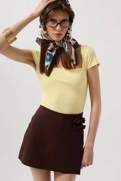 Fiyonk Detay Mini Etek - 3