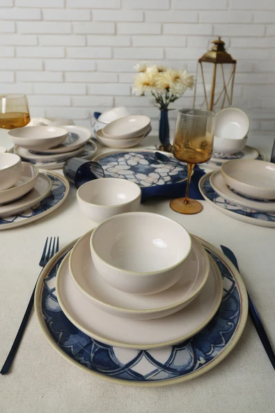 Keramika Wave Flow Yemek Takımı 24 Parça 6 Kişilik 22748-50-51 - Resim 3