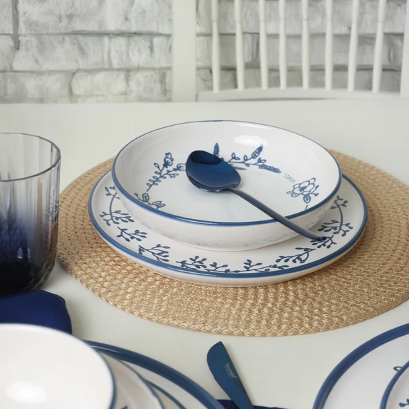 Keramika Blue Bloom Yemek Takımı 24 Parça 6 Kişilik 22810-11-12 - 4