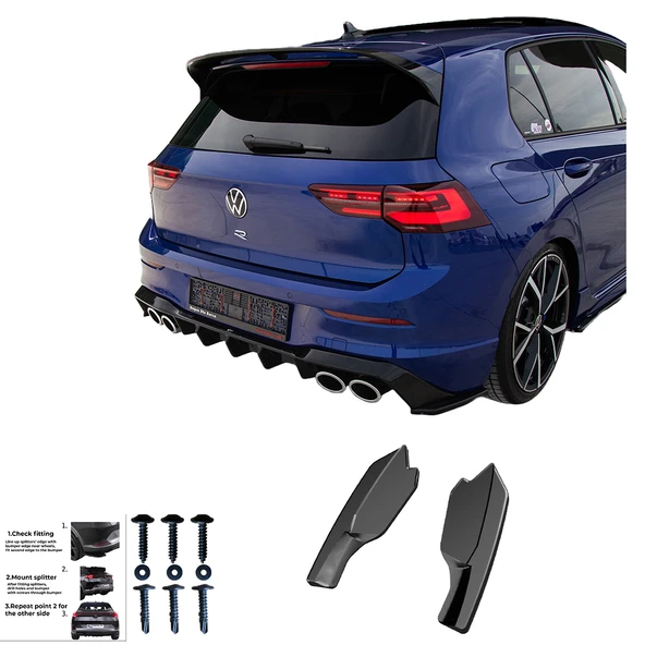 VW Golf R MK8 2020 2024 Sağ Sol Flap 2 Parça Uyumluluk RV21.020 VW Golf R MK8 Makyajlı 2024 ve Üzeri Sağ Sol Flap 2 Parça Uyumluluk RV21.020 - Resim 3