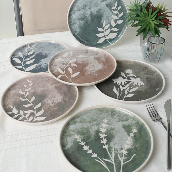 Keramika Deep Flowers Nordıc Pasta Tabağı 22 Cm 6 Adet 22813-17 - 4