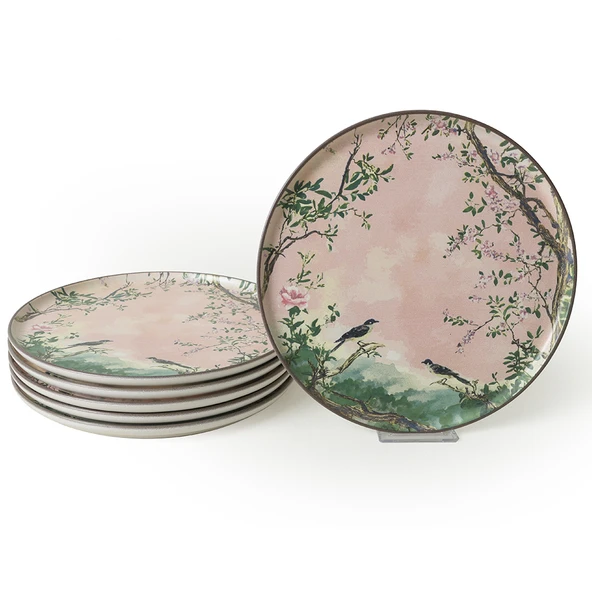 Keramika Pink Woods Nordic Servis Tabağı 28 cm 6 Adet 22641 - 6