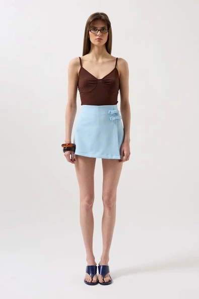 Fiyonk Detay Mini Etek - Resim 2