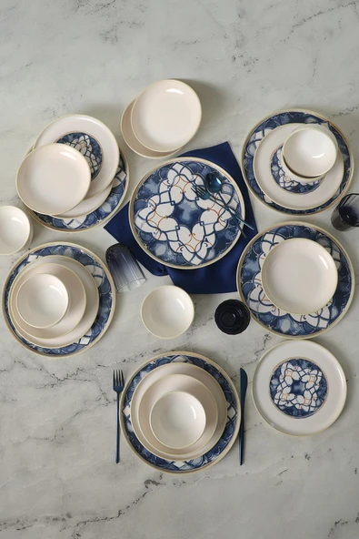 Keramika Wave Flow Yemek Takımı 24 Parça 6 Kişilik 22748-50-51 - Resim 4