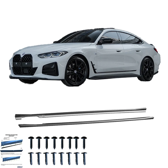 BMW 4 Series G26 Grand Coupe M-Pack / M440i / i4 2020+ Marşpiyel Altı Lip (2 Pcs)