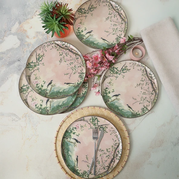 Keramika Pink Woods Nordic Servis Tabağı 28 cm 6 Adet 22641 - 2