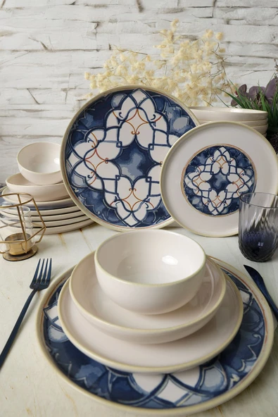 Keramika Wave Flow Yemek Takımı 24 Parça 6 Kişilik 22748-50-51 - Resim 6