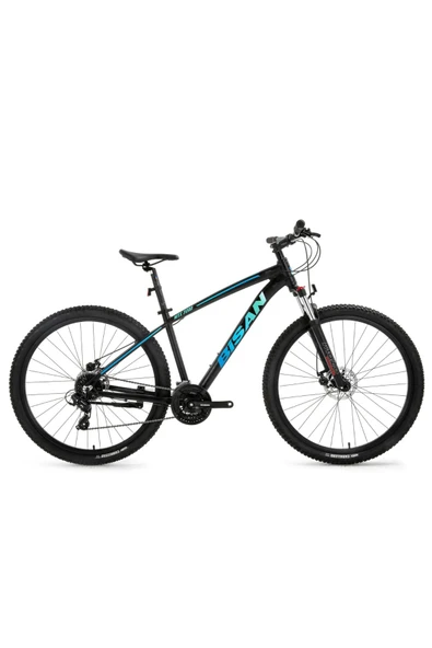 Bisan 2024 Bisan MTX 7200 26" Dağ Bisikleti Siyah Mavi, 39.5 cm Alüminyum Kadro, 24 Vites, M Disk Fren