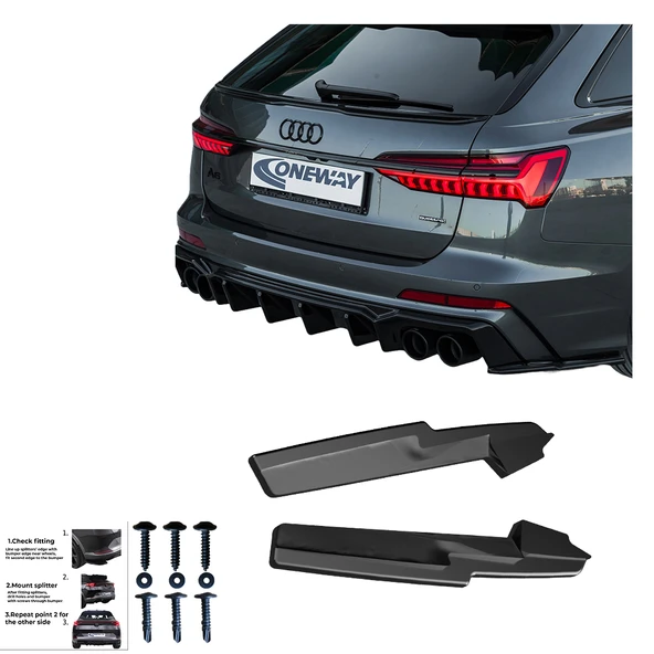Audi S6 A6 S-Line C8 Sedan Avant 2019 2023 Sağ Sol Flap 2 Parça Uyumluluk RV21.023 Audi S6 A6 S-Line C8 Makyajlı Sedan Avant 2024 ve Üzeri Sağ Sol Flap 2 Parça Uyumluluk RV21.023 - Resim 3