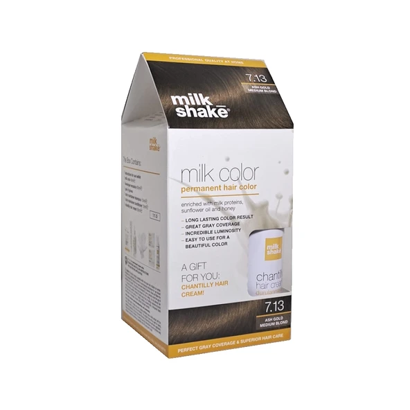 Milk Shake 7.13 Küllü Altın Orta Kumral Saç Boyası + Saç Kremi 50 ml Set