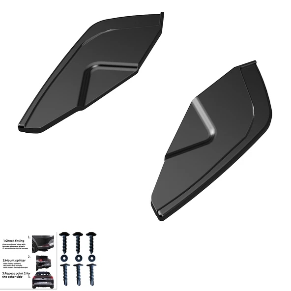 VW Golf MK8 GTI / R-Line 2020-2024 Sağ Sol Flap / VW Golf MK8 Makyajlı GTI / R-Line 2024+ Sağ Sol Flap (2 Pcs)  (Sadece Şununla Uyumludur / RV21.027)