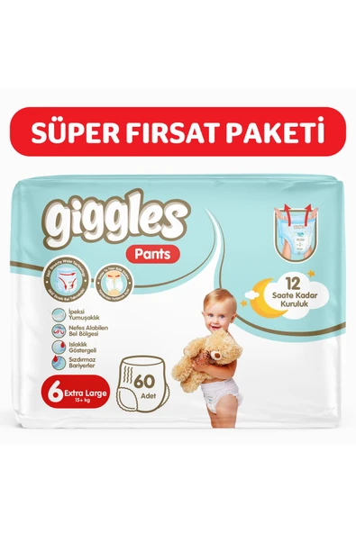 Pants Külotlu Bebek Bezi 6 Numara XLarge 60 Adet